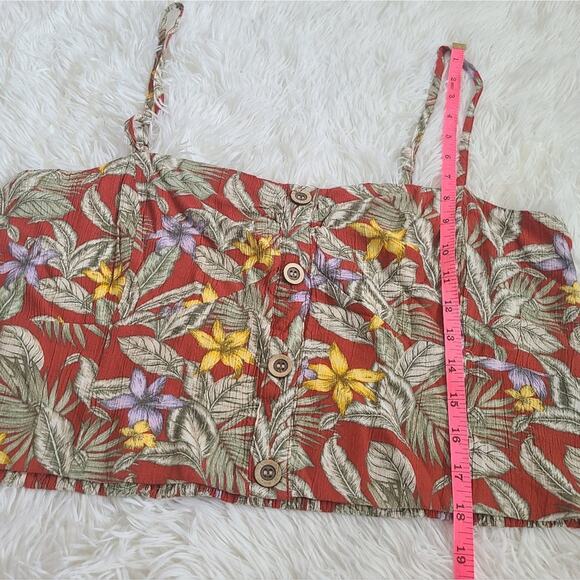 Aeropostale Tropical Button-Front Crop Tank Top NWT Size XXL - Picture 8 of 11